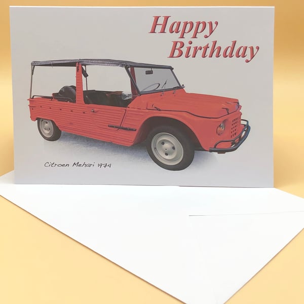 Citroen Mehari 1974- Birthday, Anniversary, Retirement or Plain Card