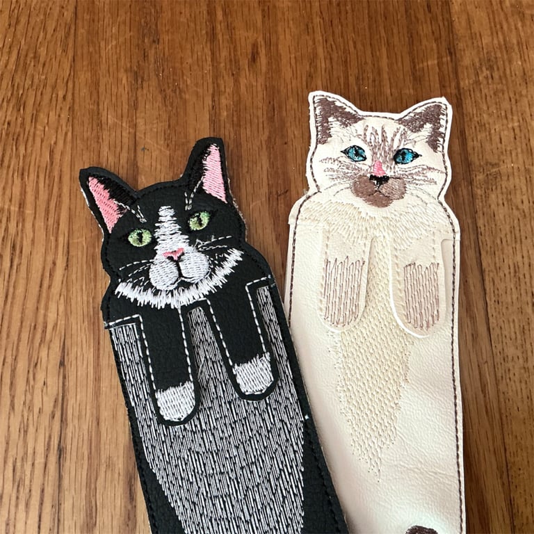 Cute  kitty bookmark . Tuxedo or Persian cat page keeper by Fidditchdesigns.