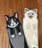 Cute  kitty bookmark . Tuxedo or Persian cat page keeper by Fidditchdesigns.