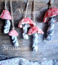 ceramic hanging mushroom red small - Image 2