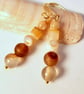 Brown Agate And Shell Earrings - Handmade In Devon - Image 4