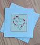 Personalised Valentine's Card with Embroidered Botanical Heart and Names - Image 2