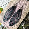 Red Swarovski Dark Fairy Wing Sterling Silver Earrings