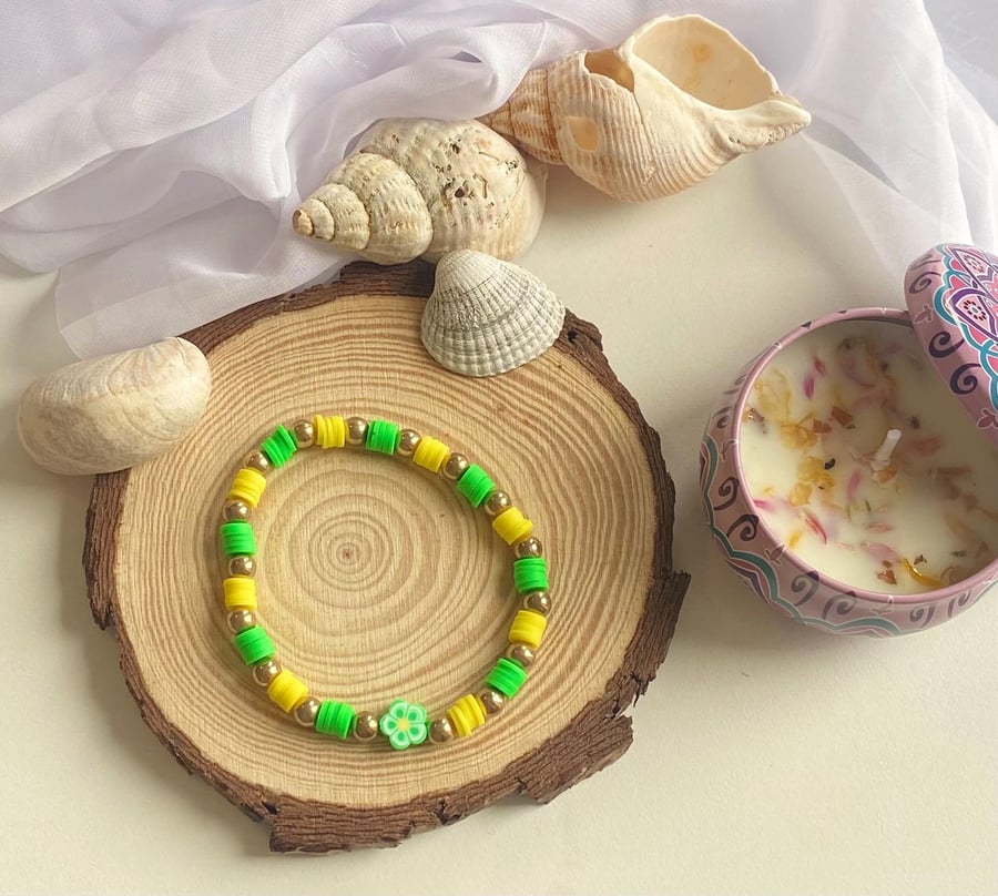 Neon Garden Clay Bracelet