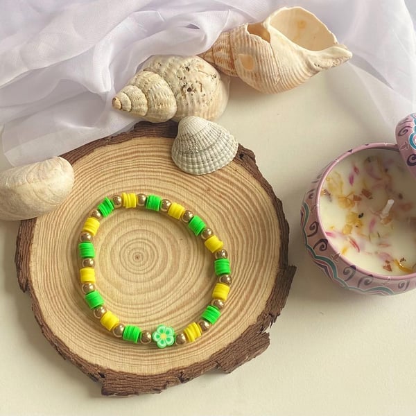 Neon Garden Clay Bracelet