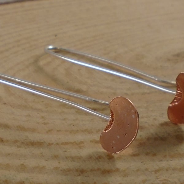 Sterling Silver and Copper Conker Earrings