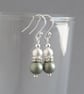 Dusty Green Pearl and Crystal Jewellery Set - Pastel Green Wedding Jewellery Set - Image 4