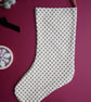 Christmas Stocking with Ditsy Red Flower Design - Large - Image 1