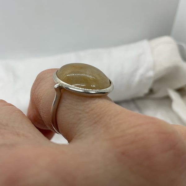 Rutilated Quartz Oval ring