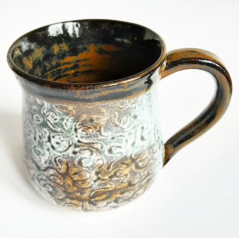 Mug Brown Glazed  - Hand Thrown Stoneware Ceramic Mug 