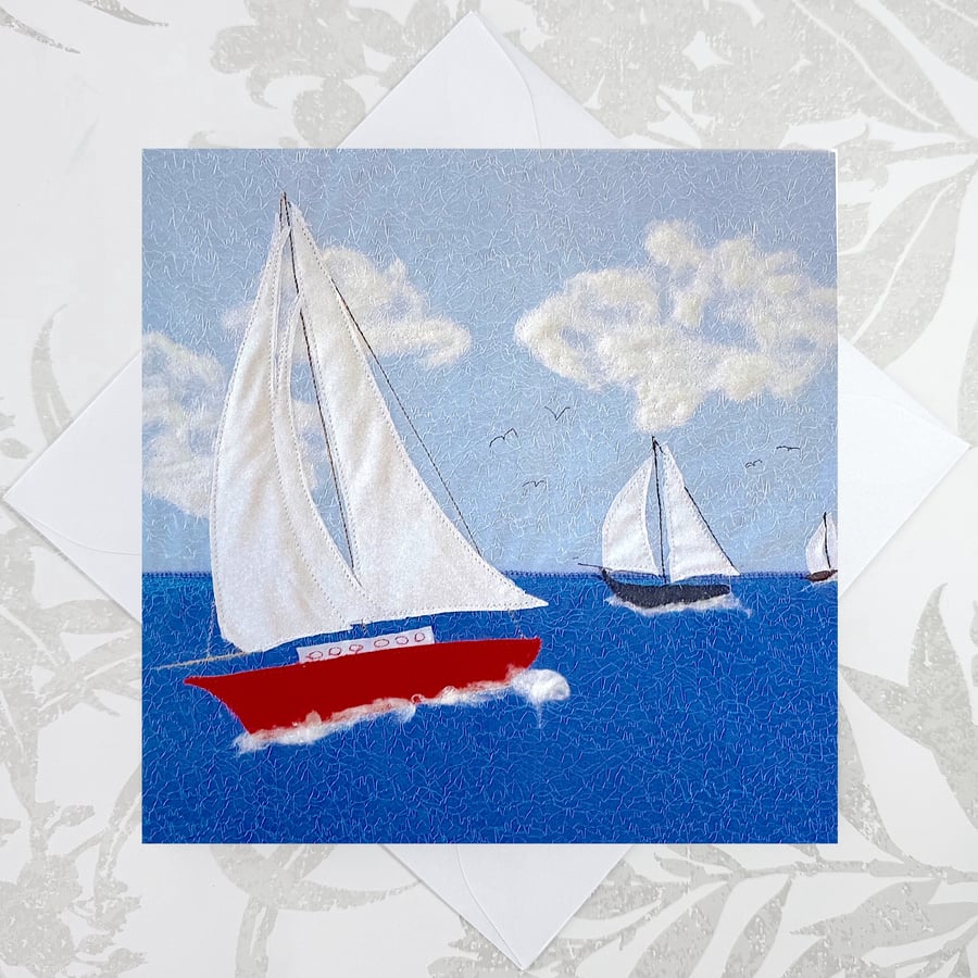 Sailing boats birthday card