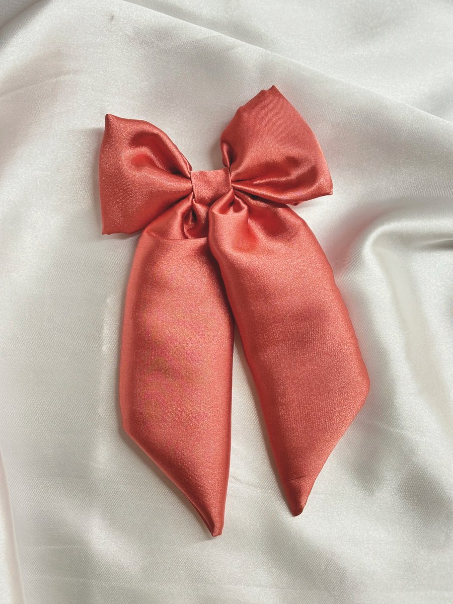 Dusty Rose Hair Bow Satin Hair Accessories Big Oversized Hair Bow Clip For Girls