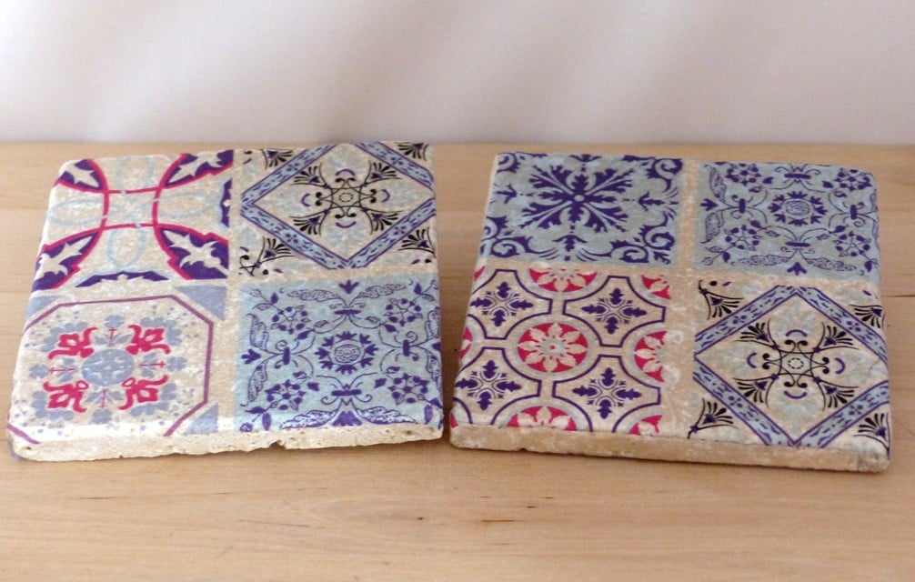 Marble 'Blue Tile' Coasters