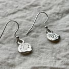 Snake Coin Earrings - Fine Silver & Recycled Sterling Silver