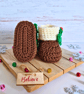 Christmas Pudding Crochet Baby Booties, Newborn - 6 Months - Image 8
