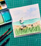 Sea Glass Seagull Desk Art - Original Watercolour with Beach Finds - Image 8