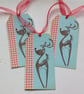 CHRISTMAS GIFT tags ( set of 3) .Winter . Deer. Retro .Kitsch.  - Image 4