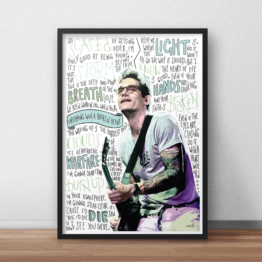John Mayer INSPIRED Poster, Print with Quotes, Lyrics