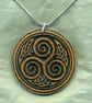 Celtic design wooden pendant