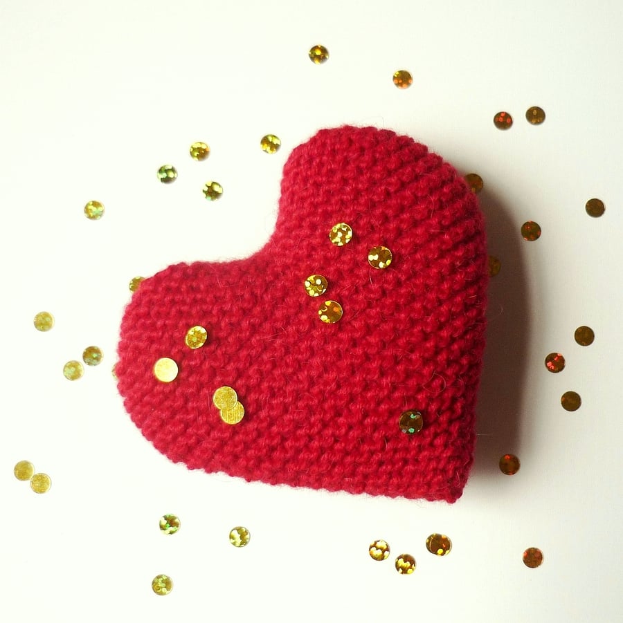 Woollen pocket heart  - Unique 'I love you' gift - Wool wedding anniversary