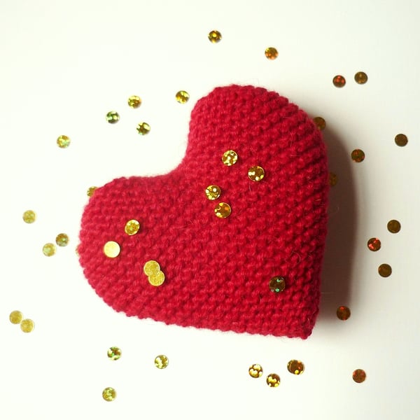 Woollen pocket heart  - Unique 'I love you' gift - Wool wedding anniversary