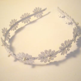 Lace and Pearl Vintage Style Head Band - UK Free Post