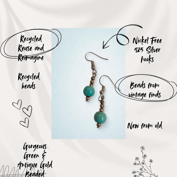 Jade & Antique Gold Earrings