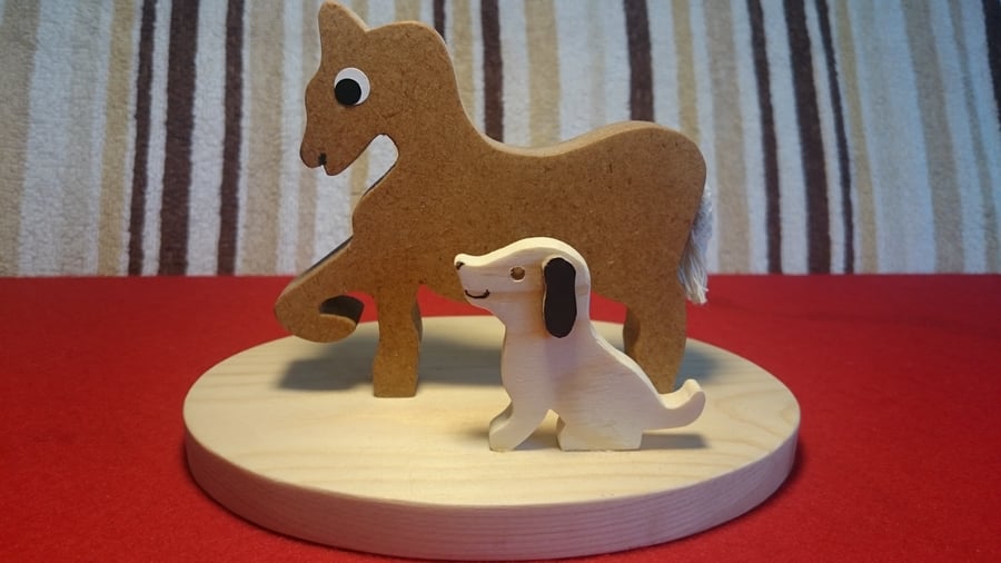 Horse & Hound (39) Handmade Wooden Ornament   