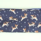 Kawaii Beagle Dog Pattern zipped lined pencil case, Stationary, school, gift, 