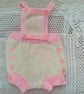 Baby's Romper and Cardigan Set, Hand Knitted Baby Outfit, Baby Shower Gift - Image 2