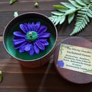 Handmade Enchanted Purple & Green Flower Floral Candle