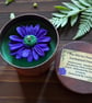 Handmade Enchanted Purple & Green Flower Floral Candle