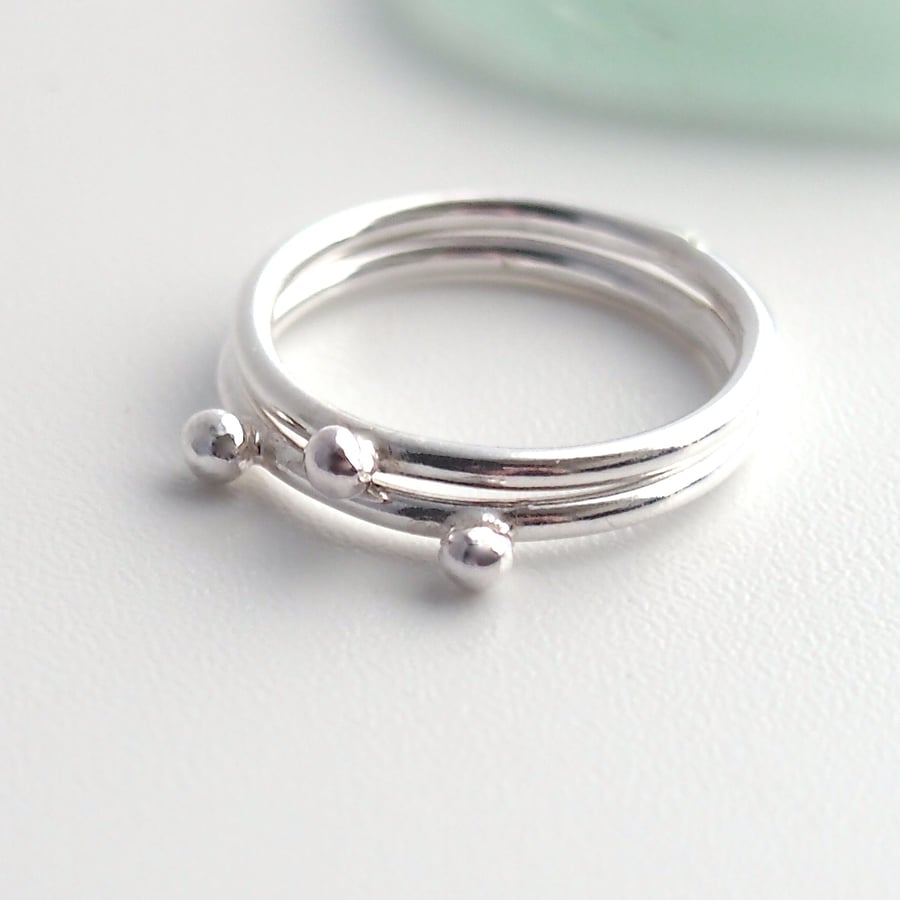 Two Dot Silver Rings