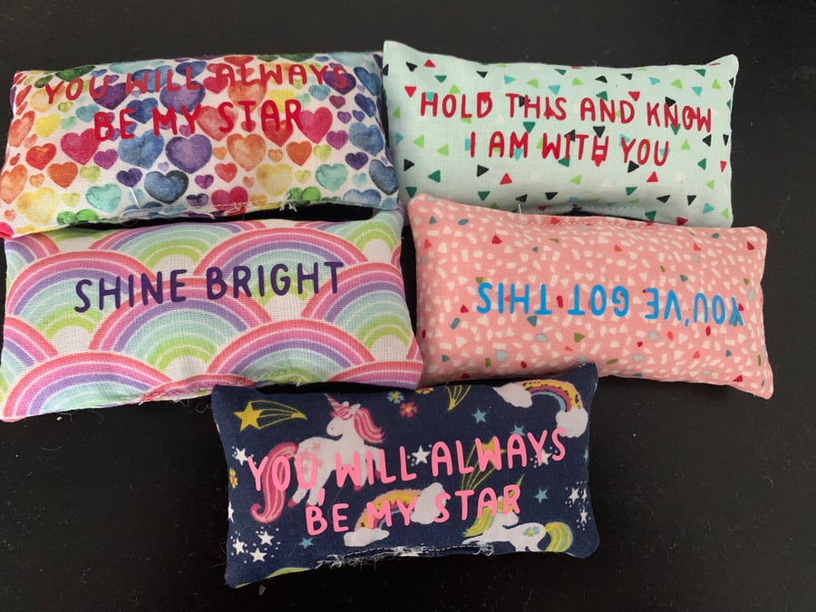 Pocket Hug Pillow - Fabric - with message