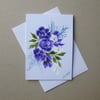original hand painted floral blank greetings card ( ref FA 408 B6 )