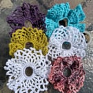 Lot of 6 Handmade lace crochet scrunchies hair accessories