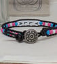 Trans ally bead and black leather bracelet with button fastener, LGBTQ  - Image 4