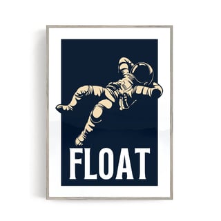 Floating Spaceman Print, Retro Sci-Fi Decor, Astronaut Printed Artwork, Spaceman