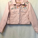 The Astrid - Women's Soft Pink Denim Jacket - Size 16-18