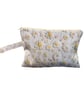 Cream Floral Wristlet Bag