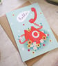Hello Retro Telephone Flower fun card - Image 3