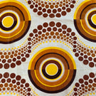 Mod Midcentury Abstract  Geo 60s 70s Brown Barkcloth Vintage Fabric Lampshade