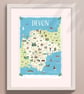 Devon illustrated map poster A4 - Image 4