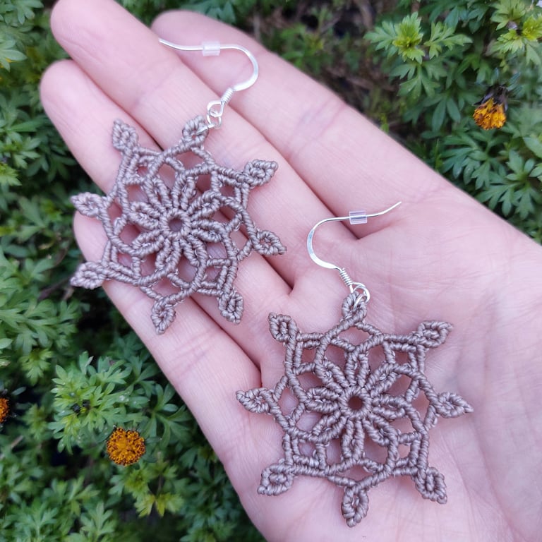 Macrame Mandala Earrings 