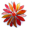 Autumn Flower Stained Glass Suncatcher Handmade 006