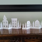 Christmas Village Fold Out Concertina Scene Set: Papercut Christmas Decoration