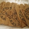 6 Hand Stamped Travel In Time Gift Tags 