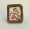 Harvest Mouse - hand sewn textile brooch