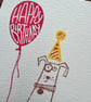 Birthday card, cute dog in a party hat, balloon, dogs birthday, from the dog.  - Image 3
