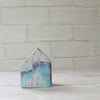 Miniature Wooden House, Little Painted House, House Ornament, Housewarming Gift